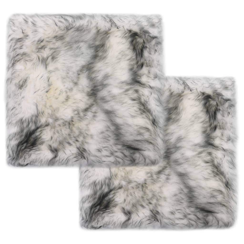 Polštáře židle Vidaxl 2 st 40x40 cm Sheepskin smíšená tmavě šedá