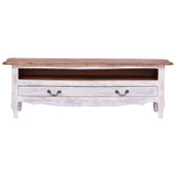 Vidaxl tv-meubel 120x30x40 cm massief mahoniehout wit