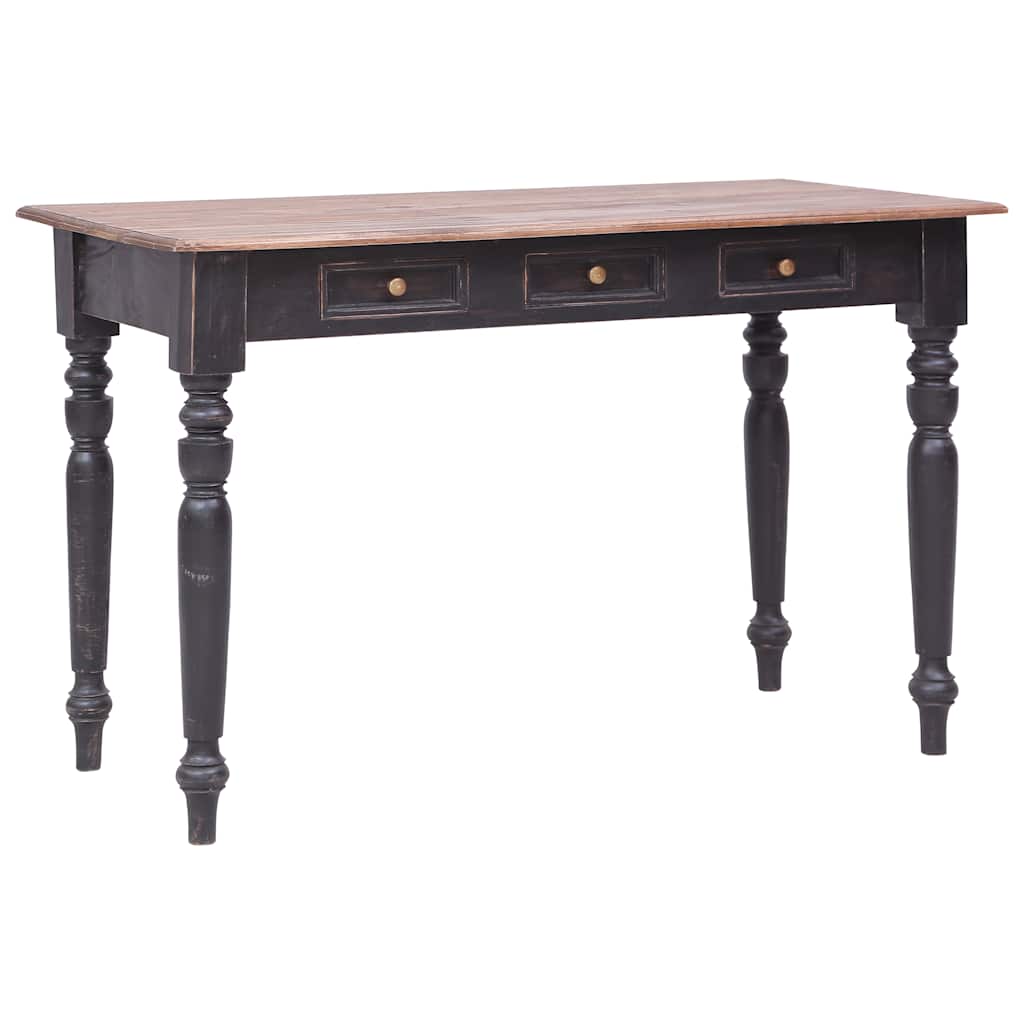 Vidaxl bureau met 3 lades 117x57x75 cm massief mahoniehout