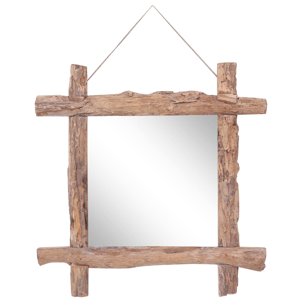 Vidaxl Mirror Wood Blocks70x70 cm Teak reciclado Natural