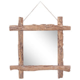 Vidaxl mirror wood blocks70x70 cm recycled teak natural