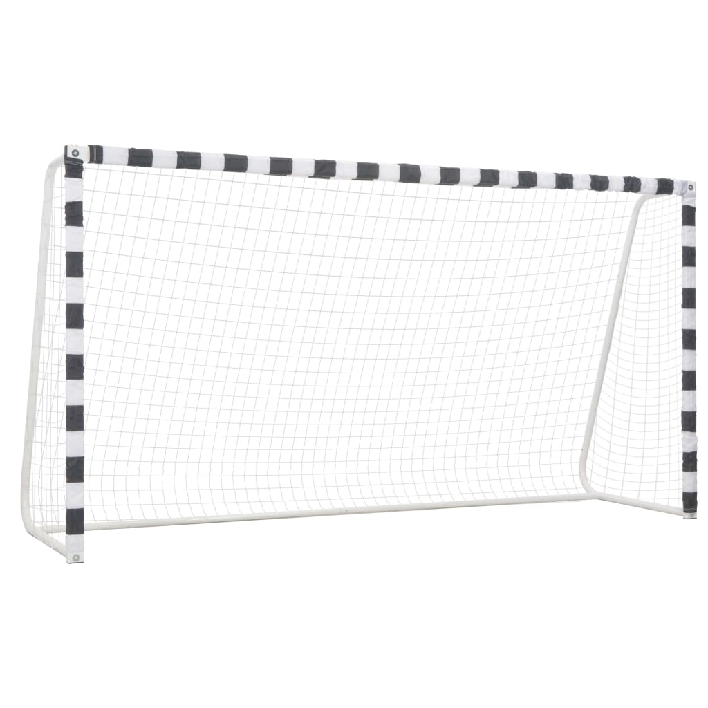 Vidaxl football goal 300x160x90 cm Metal Black and White