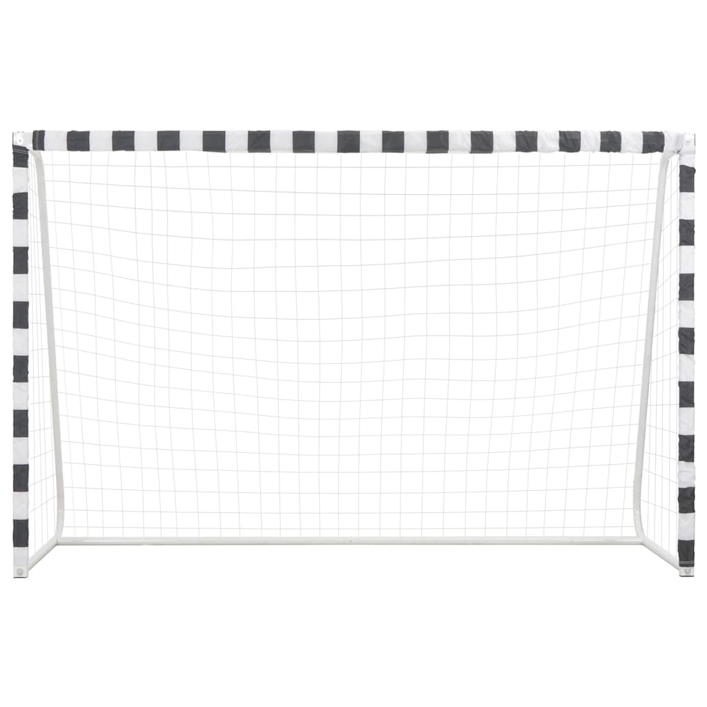 Vidaxl -Fußballtor 300x200x90 cm Metall Schwarz und Weiß