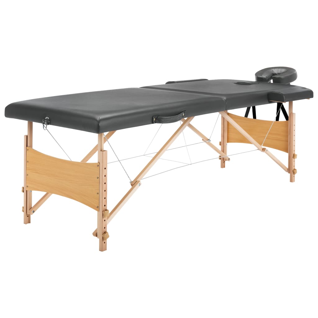 Vidaxl Massagebord med 2 zoner 186x68 cm träram Anthracite