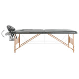 Vidaxl massage table with 2 zones 186x68 cm wooden frame anthracite