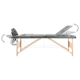 Vidaxl massage table with 3 zones 186x68 cm wooden frame anthracite