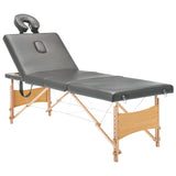 Vidaxl Massagebord med 4 zoner 186x68 cm træramme Anthracite