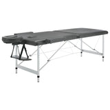 Table de massage Vidaxl avec 2 zones 186x68 cm Cadre d'aluminium anthracite