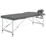 Table de massage Vidaxl avec 3 zones 186x68 cm Cadre d'aluminium anthracite