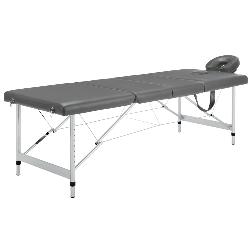 Vidaxl Massage Table mat 4 Zonen 186x68 cm Aluminumen anstrahmesch