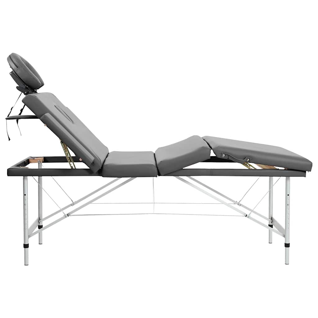 Vidaxl massagetafel met 4 zones 186x68 cm aluminium frame antraciet
