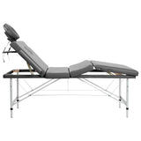 Vidaxl massagetafel met 4 zones 186x68 cm aluminium frame antraciet