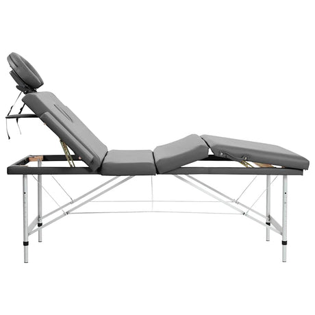 Vidaxl massagetafel met 4 zones 186x68 cm aluminium frame antraciet