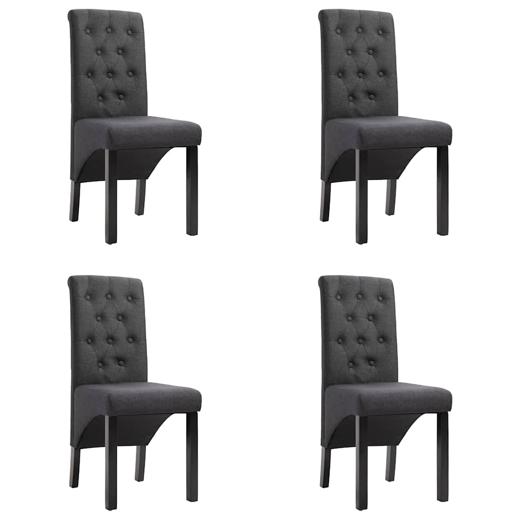 Vidaxl eetkamerstoelen 4 st stof donkergrijs