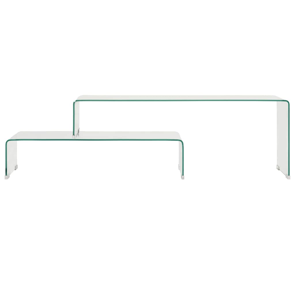 Vidaxl 2-delige salontafelset 90x30x20 110x30x40 cm gehard glas