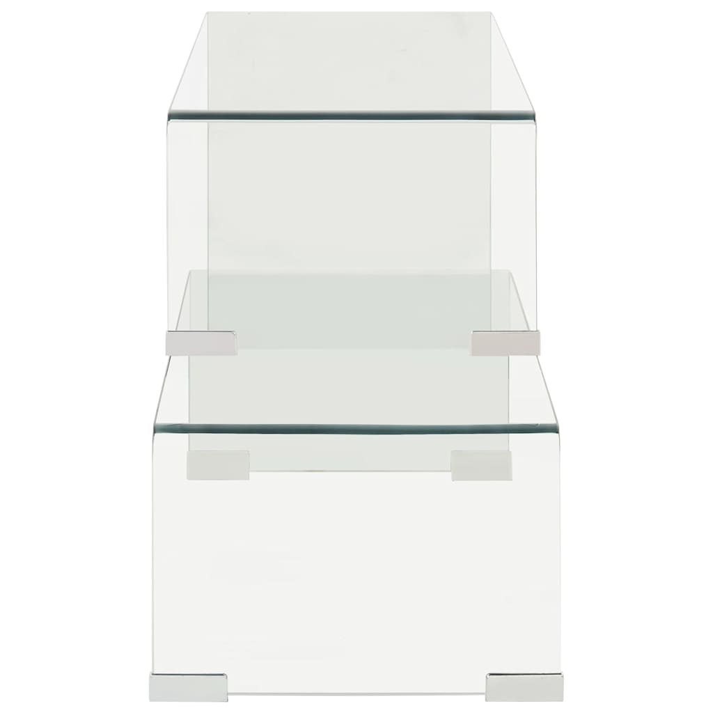 Vidaxl 2-delige salontafelset 90x30x20 110x30x40 cm gehard glas