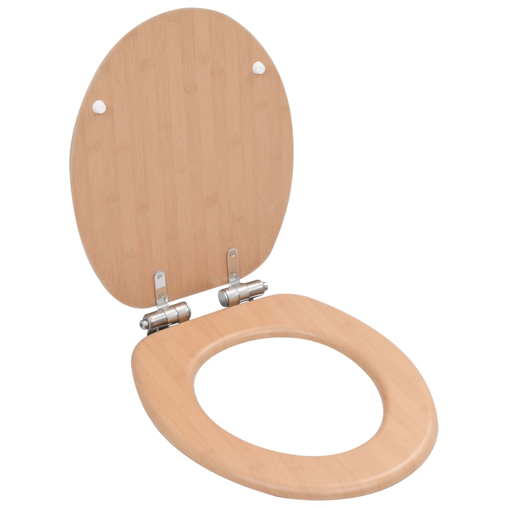 Vidaxl Toilette Sëtzer 2 St mat soft-zouenen Decs Mdf Bamboo Design