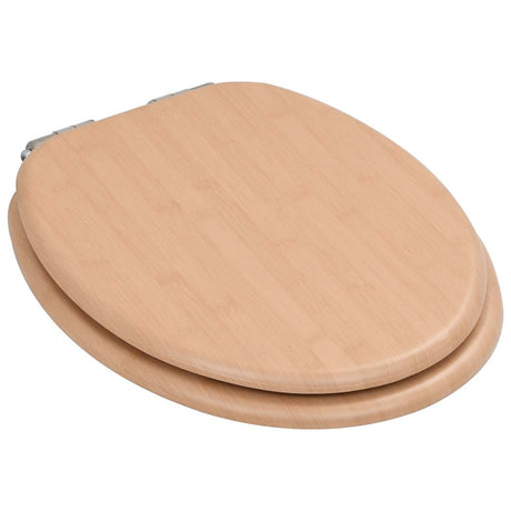 Vidaxl toiletbrillen 2 st met soft-close deksels mdf bamboeontwerp