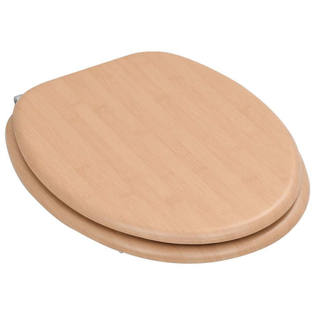 Vidaxl toiletbrillen 2 st met deksels bamboeontwerp mdf