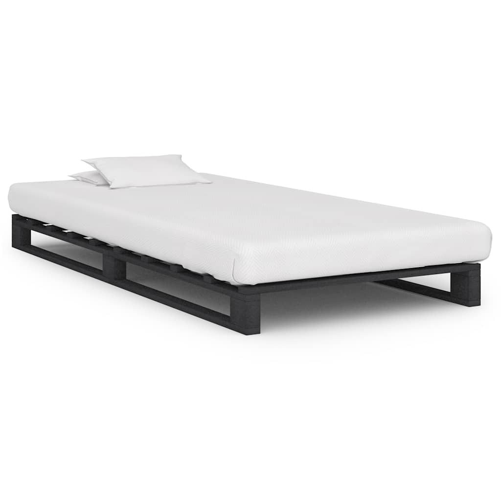 Vidaxl bedframe pallet massief grenenhout grijs 90x200 cm