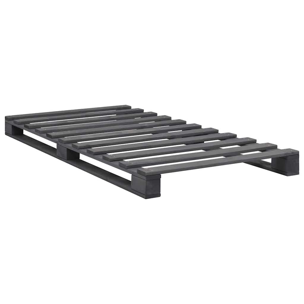 Vidaxl bedframe pallet massief grenenhout grijs 100x200 cm