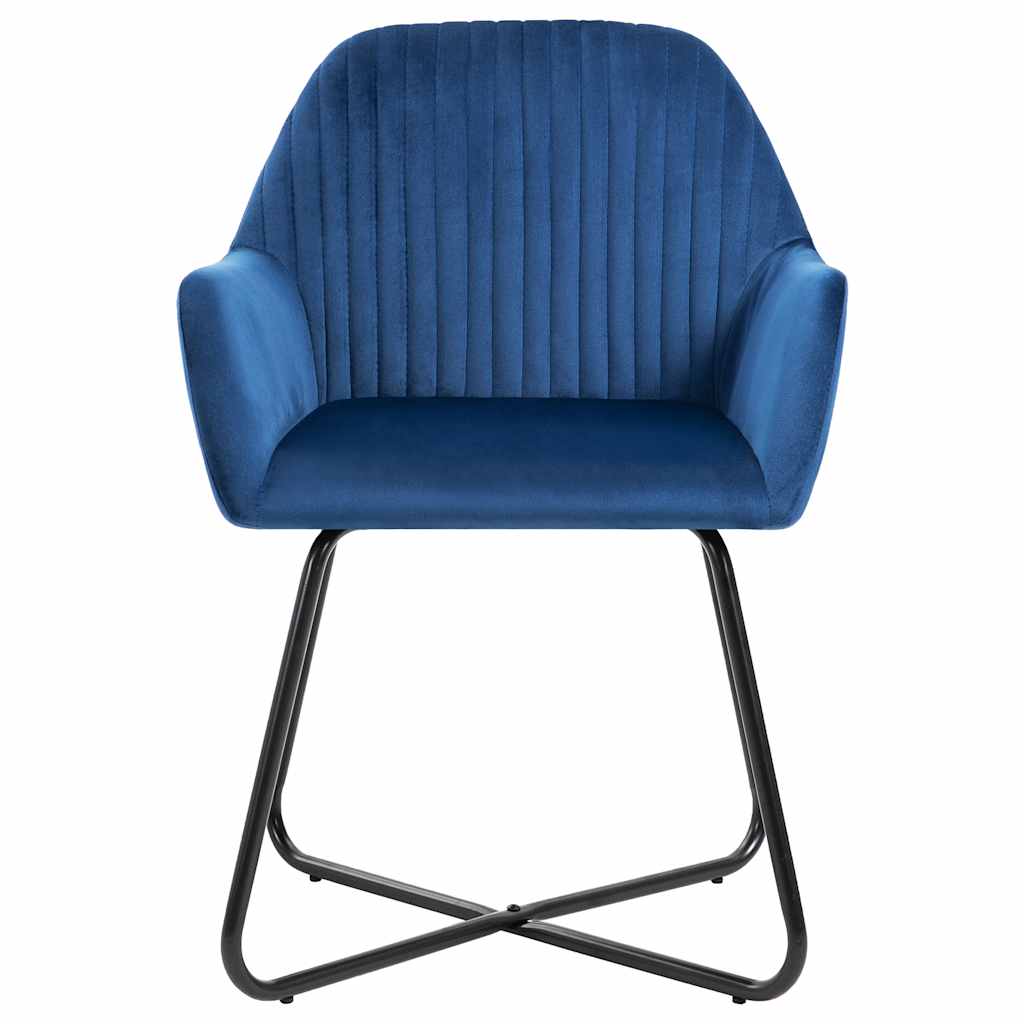 Vidaxl eetkamerstoelen 4 st fluweel blauw