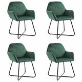 Vidaxl eetkamerstoelen 4 st fluweel groen