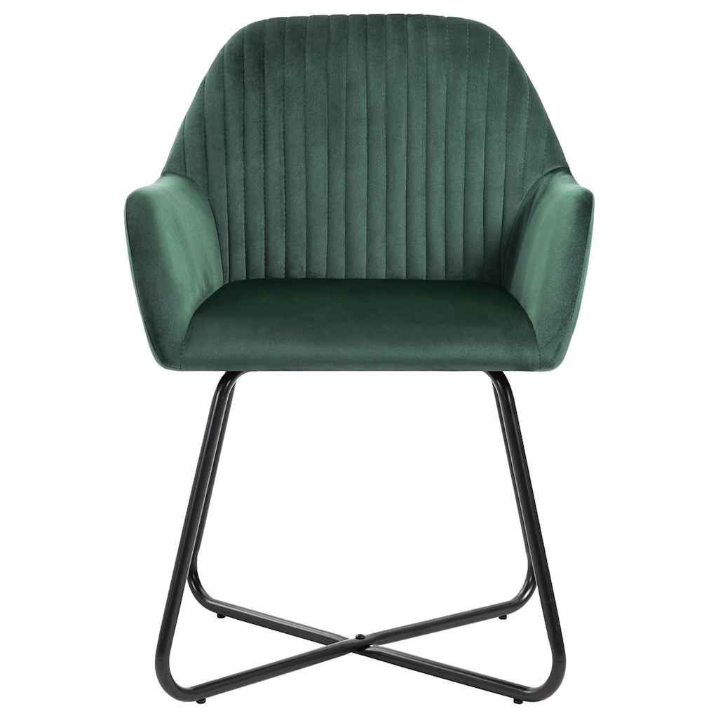 Vidaxl eetkamerstoelen 4 st fluweel groen