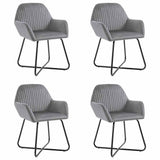 Vidaxl eetkamerstoelen 4 st fluweel grijs