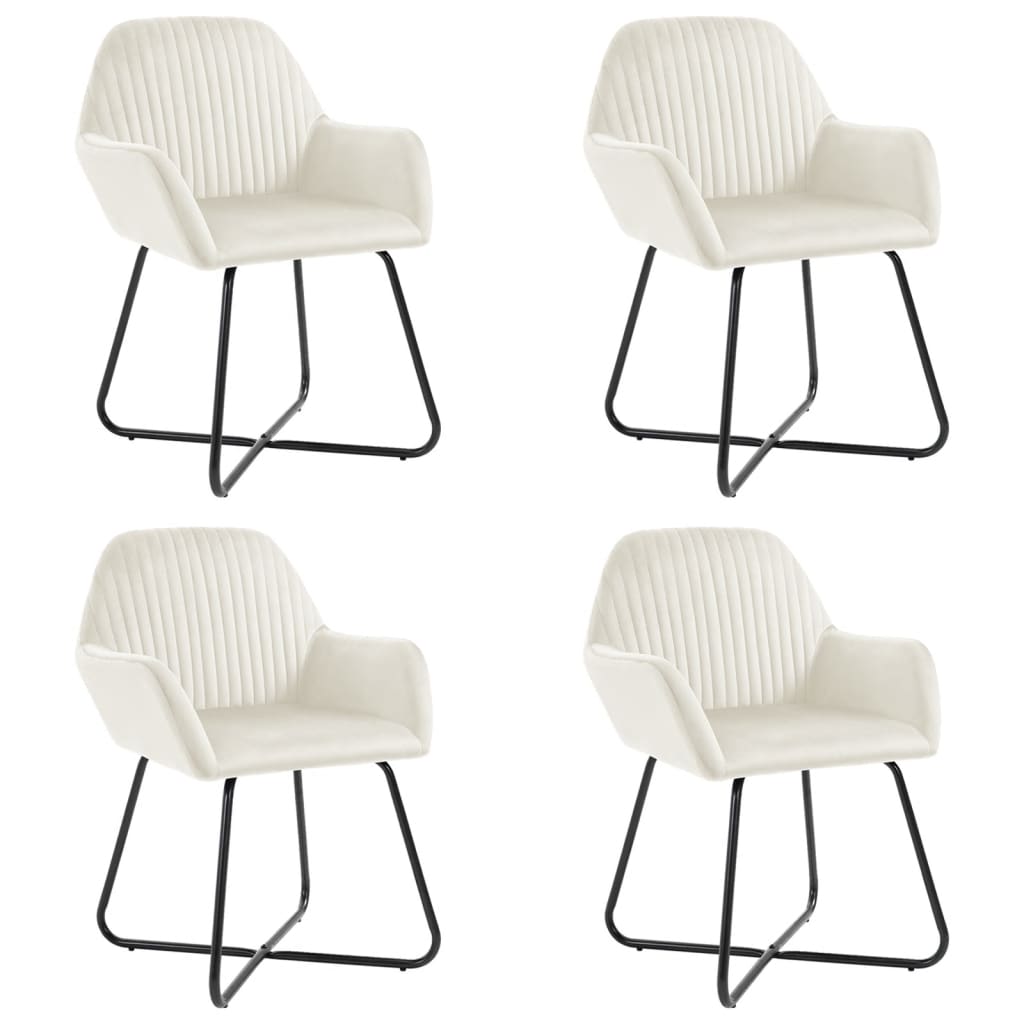 Vidaxl eetkamerstoelen 4 st fluweel crèmekleurig