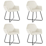 Vidaxl eetkamerstoelen 4 st fluweel crèmekleurig