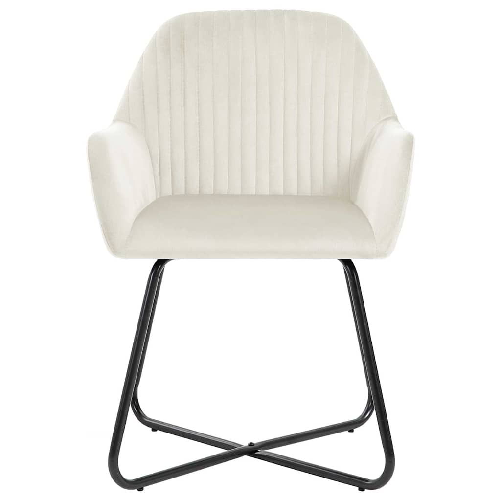 Vidaxl eetkamerstoelen 4 st fluweel crèmekleurig