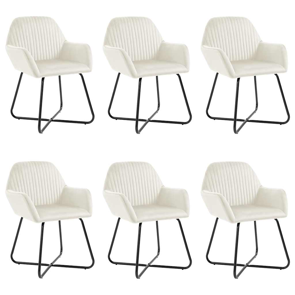 Vidaxl eetkamerstoelen 6 st fluweel crèmekleurig