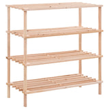 Vidaxl Shoe Rack 4-lags solid Pinewood