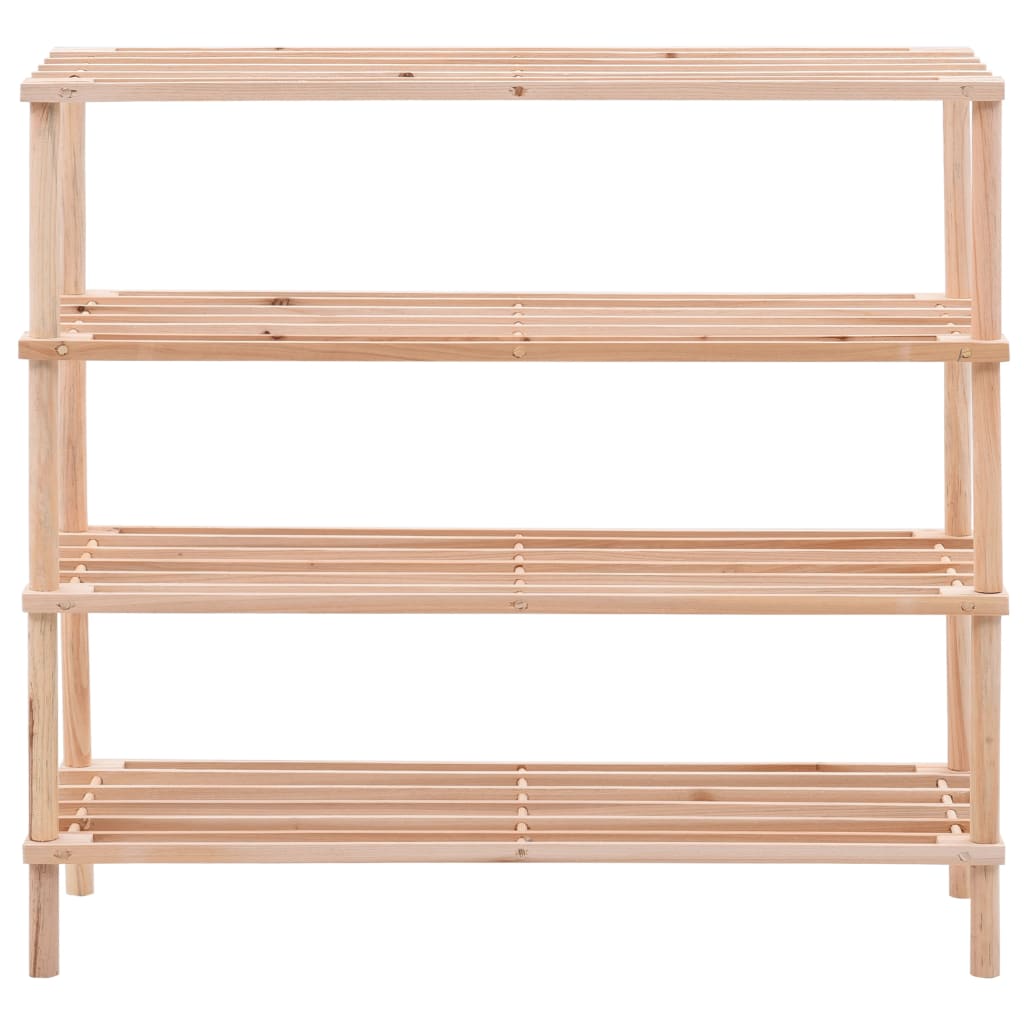 Vidaxl Shoe Rack 4-lags solid Pinewood