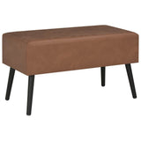 Vidaxl bank met lades 80 cm kunstleer donkerbruin