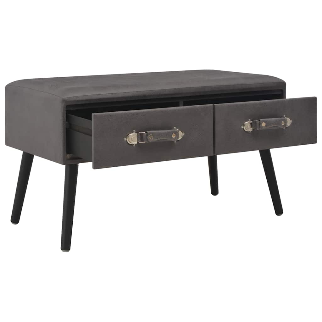 Vidaxl bank met lades 80 cm kunstleer grijs