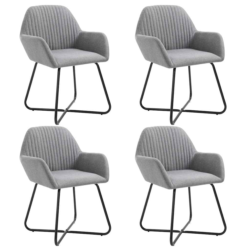 Vidaxl eetkamerstoelen 4 st stof lichtgrijs