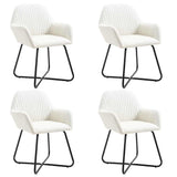 Vidaxl eetkamerstoelen 4 st stof crèmekleurig
