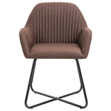 Vidaxl eetkamerstoelen 4 st stof bruin