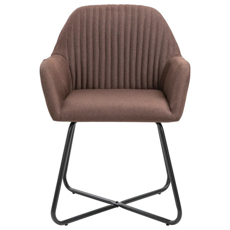 Vidaxl eetkamerstoelen 4 st stof bruin