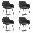 Vidaxl eetkamerstoelen 4 st stof zwart