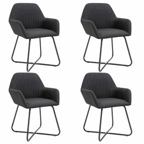 Vidaxl eetkamerstoelen 4 st stof zwart