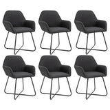 Vidaxl eetkamerstoelen 6 st stof zwart