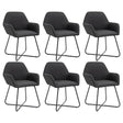Vidaxl eetkamerstoelen 6 st stof zwart
