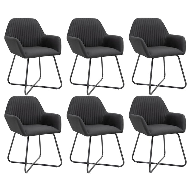 Vidaxl eetkamerstoelen 6 st stof zwart
