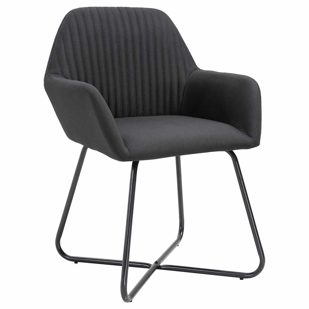 Vidaxl eetkamerstoelen 6 st stof zwart