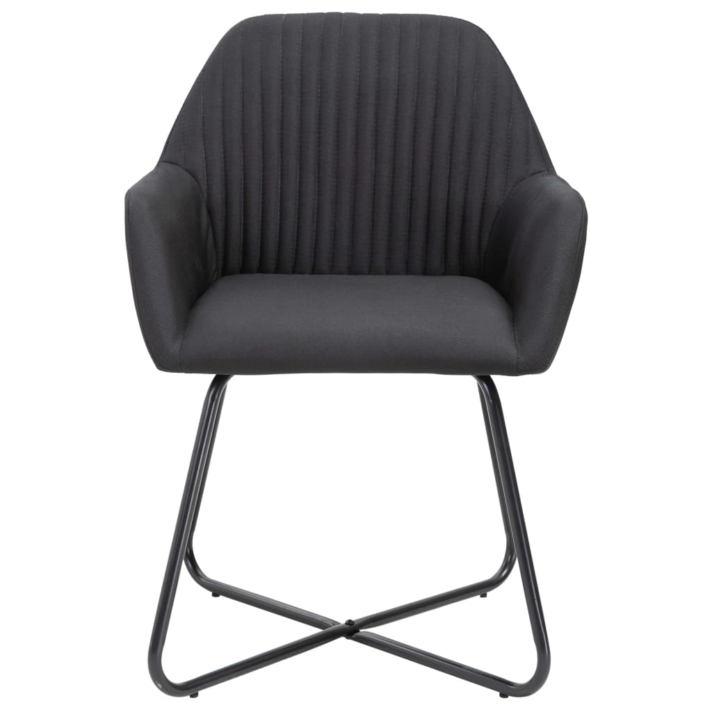 Vidaxl eetkamerstoelen 6 st stof zwart