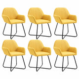 Vidaxl eetkamerstoelen 6 st stof geel