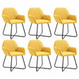 Vidaxl eetkamerstoelen 6 st stof geel